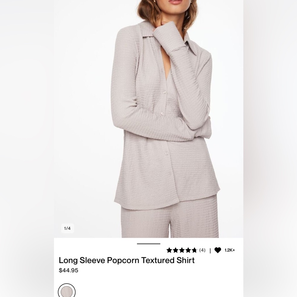 Dynamite Long Sleeve Popcorn Textured Shirt NWT